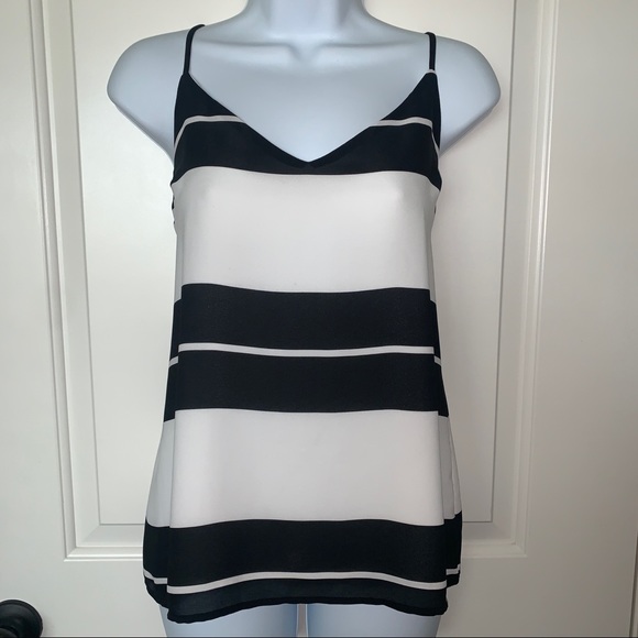 Like New Eight Sixty Black and White Stripe Strappy Cami - Picture 10 of 13